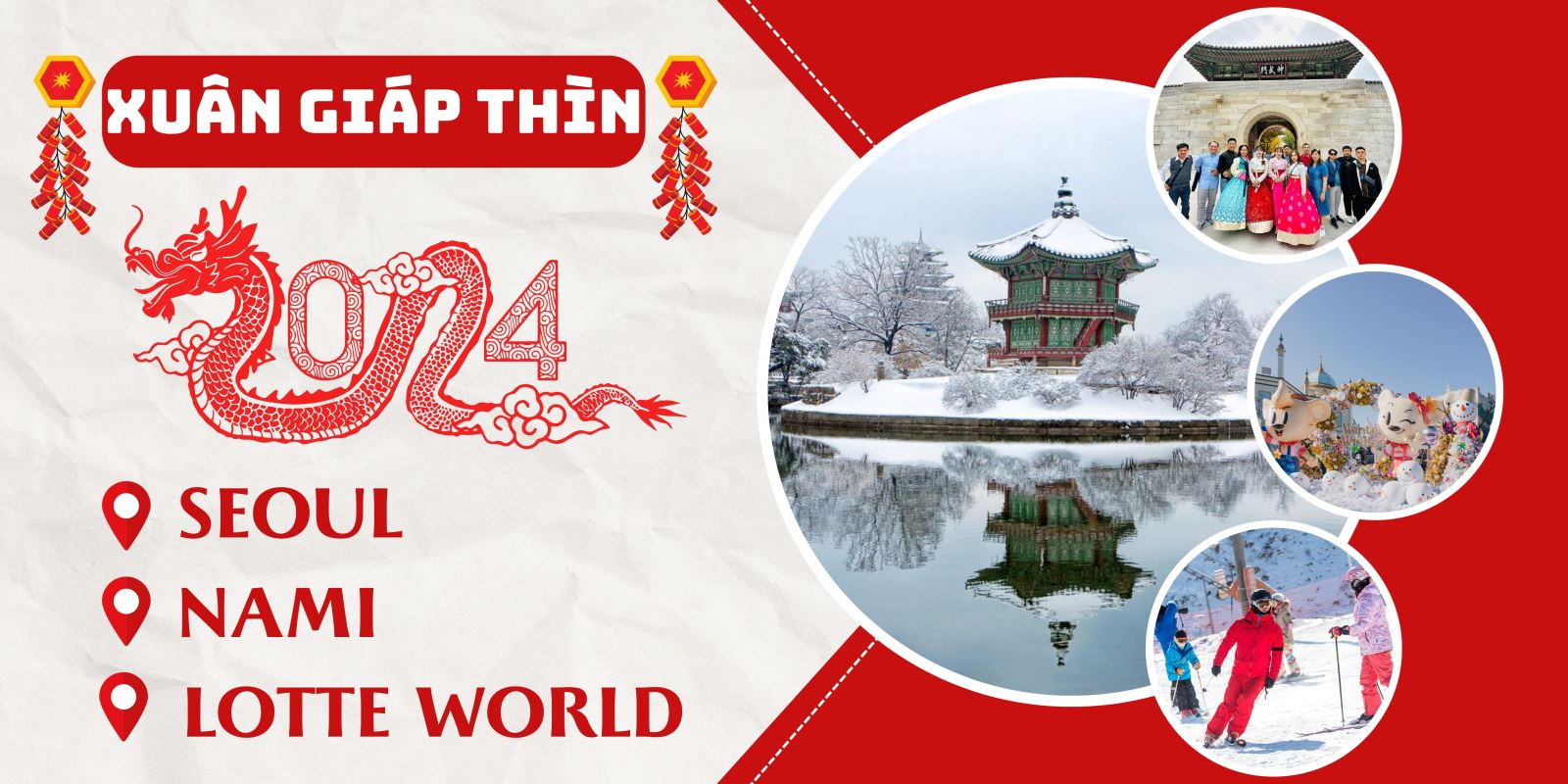 [Tết 2024] (Mùng 2) Tour Hàn Quốc: Seoul - Nami - Lotte World
